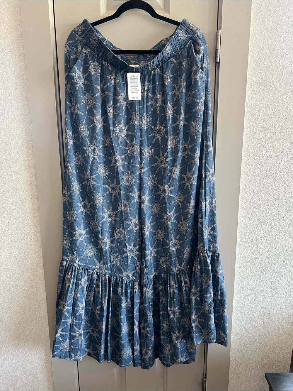 torrid China Blue Star Grid Wide Leg Pants